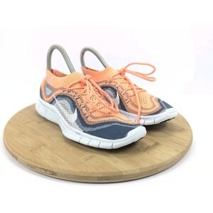 Nike Free 5.0 Flyknit+ Womens 7.5 Running Shoes Sneakers Orange Blue Multicolor
